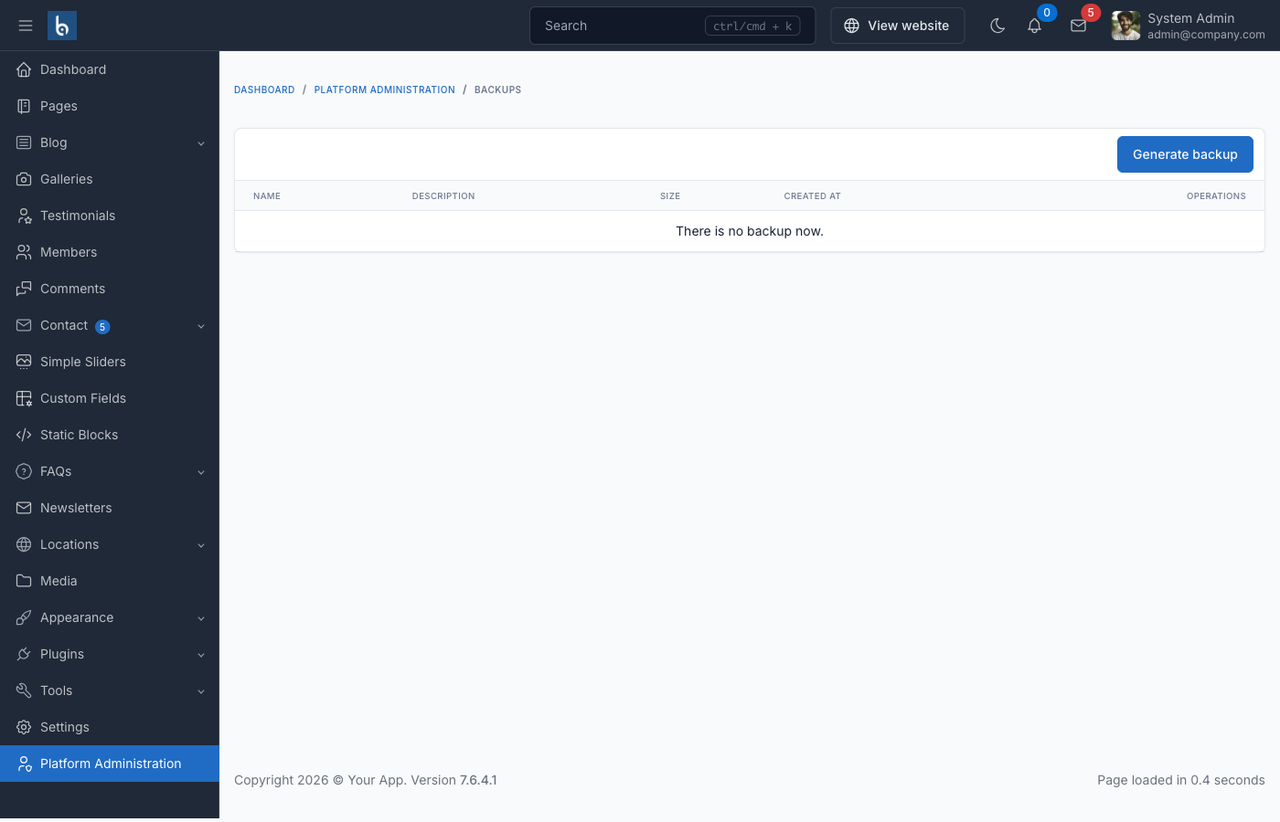 Backup management