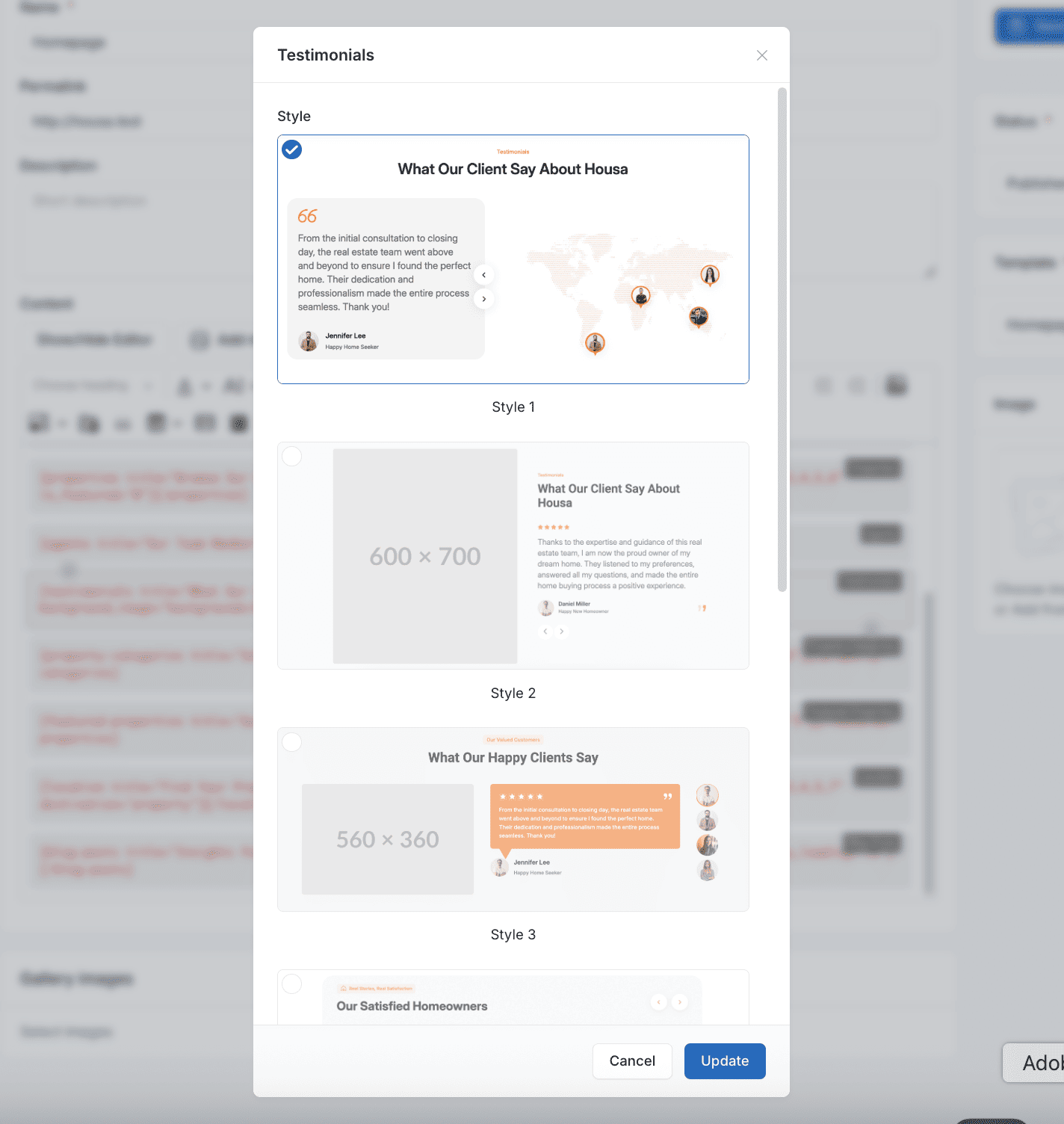 Setup Testimonials